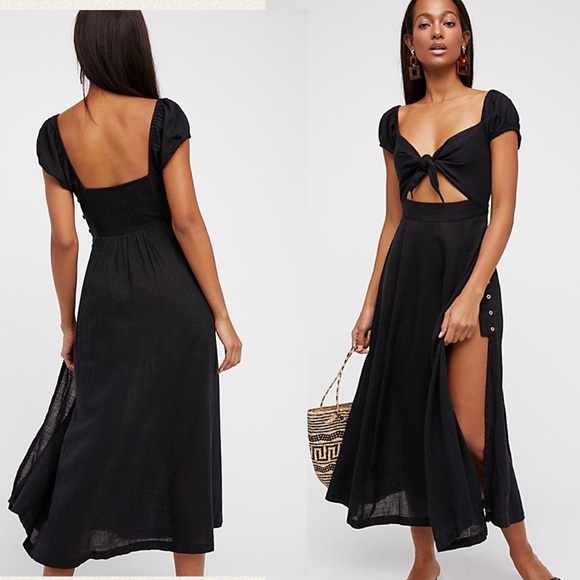 Free People Dresses & Skirts - Free People Getaway Midi Dress in Black